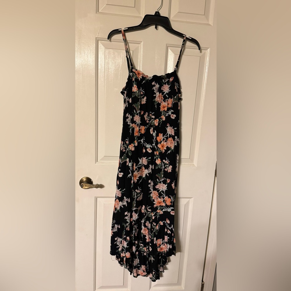 Maurice’s Floral black dress-high low dress size Large